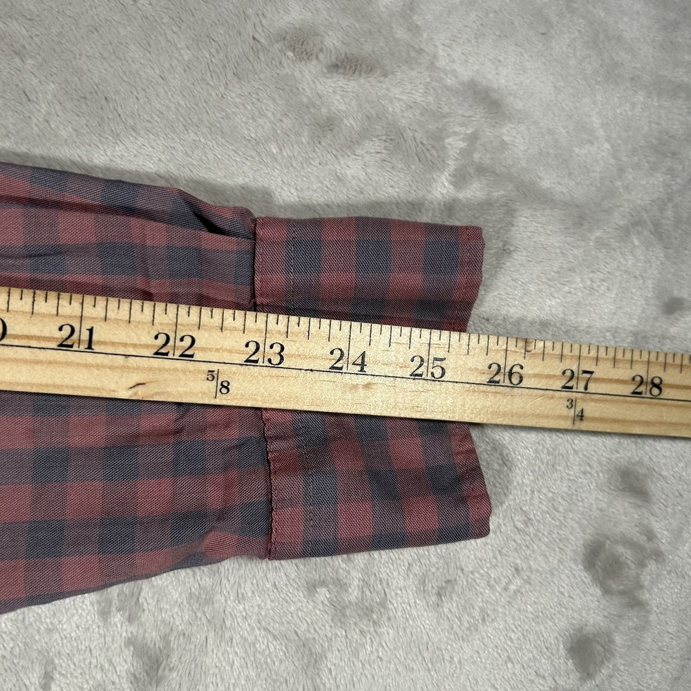 Faherty The Movement Shirt Mens Medium Pink Blue Gingham Plaid Button Down Long - Picture 15 of 16